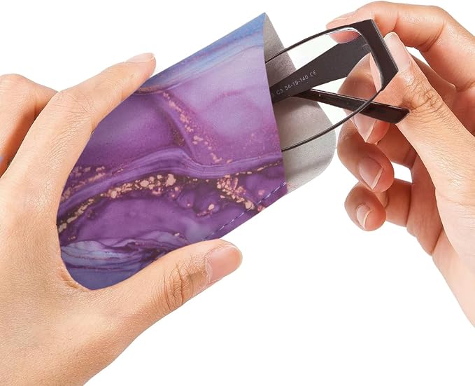 TRIUMPH VISION 3 Pack Reading Glasses Pouch Soft Case Eyeglass Sleeve Slim | Alternative to Bulky Case in bag, Lightweight Lined Padded Protect Optical lens Slip in, Cute Pattern Portable for Daily Use