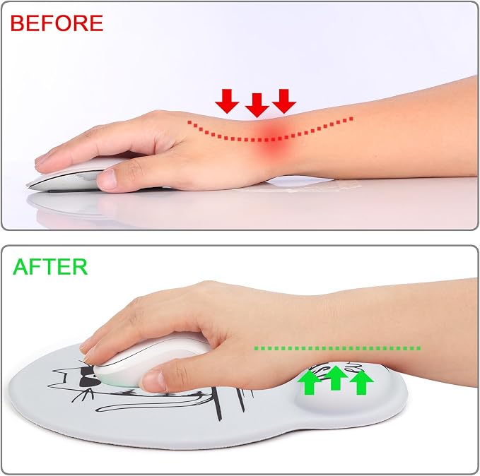 Ergonomic Mouse Pad with Wrist Rest Support,Gel Mouse Pads for Desk | Big Mousepad With Coaster Non-slip & Pain Relief for Computer, Home&Office Desk Decor
