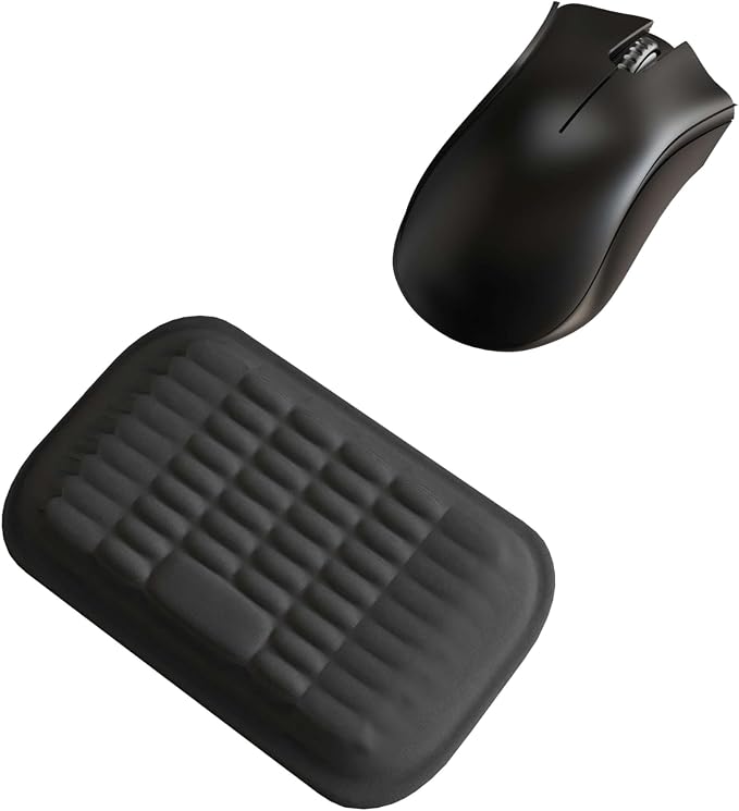 MEKASS Ergonomic Mouse Wrist Rest, Premium Memory Foam Mouse Wrist Pad Support Relieve Wrist Pain for Long Hours of Work, Gaming (Classic Black