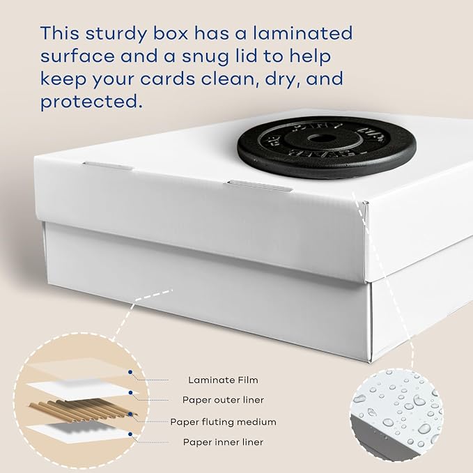Fageverld 4-Pack Trading Card Storage Box, 3200 Count Cardboard 4 Row Card Box for MTG TCG Baseball Sports Cards Collection, Top loader Storage Boxes, includes Card Dividers & Stoppers