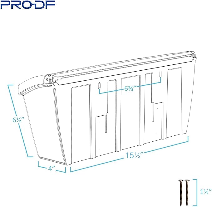 Small Plastic Mailbox for Outside Porch, Easy to Install Wall Mount, Lightweight, Heavy Duty, Rustproof, Maintenance-Free Horizontal Mail Box for House - Made in Canada - 15.5” x 4” x 6.25” (White)