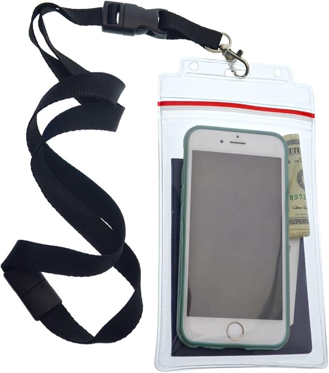 Bulk 20 Pack - Heavy Duty Water and Tear Resistant Passport Holders with Lanyard - 4X6 Insert is ideal for Cruise and Beach Vacation Documents (Black)
