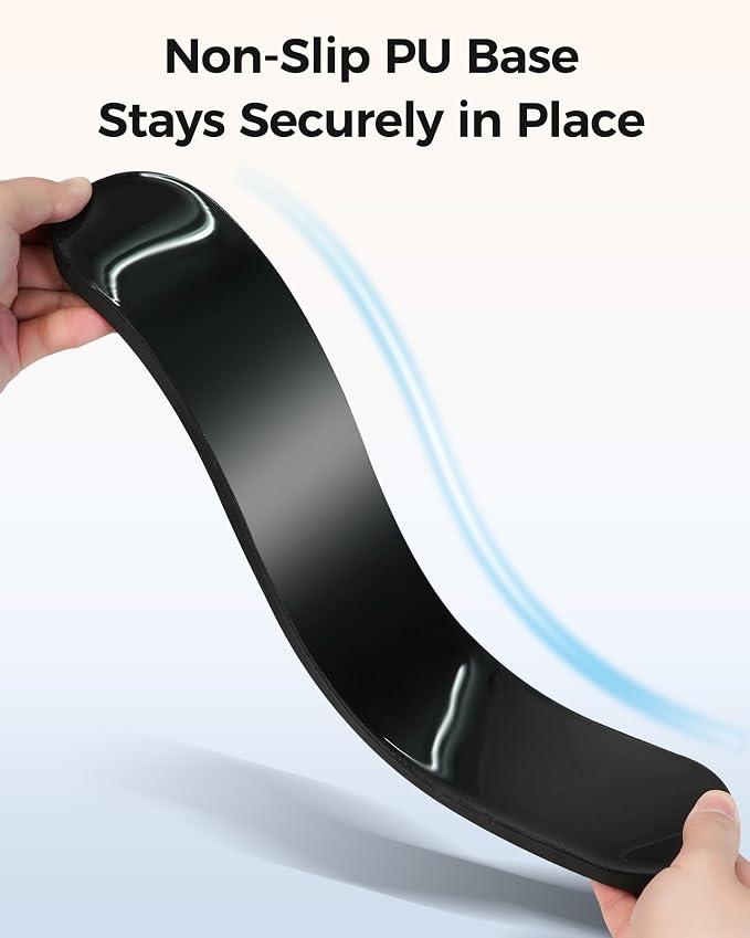 Ergonomic Wrist Support for Computer Keyboard and Mouse, 2-Piece Set | 3D textured Lycra surface, high-density memory foam, non-slip PU base, elbow and forearm support, for work and gaming