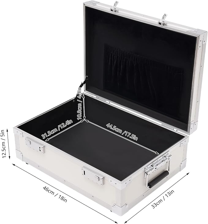 Document Organizer with Lock Fireproof Safe Box with Bilateral Code Lock Chest Safe with Carrying Handle to Secure Money Jewelry Documents (Silver)