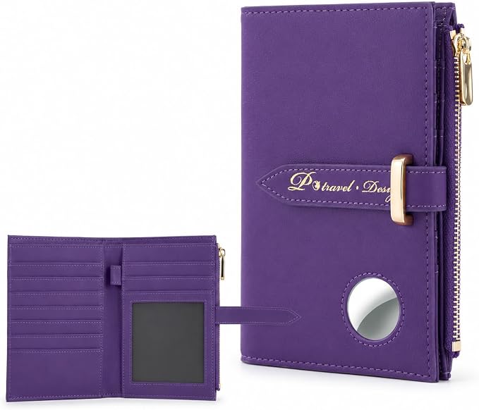 Passport Holder for Family,RFID Travel Document Organizer for Women,RFID Passport Wallet with Airtag Holder,Family Passport Protector Case, Anti-Lost Travel Essentials