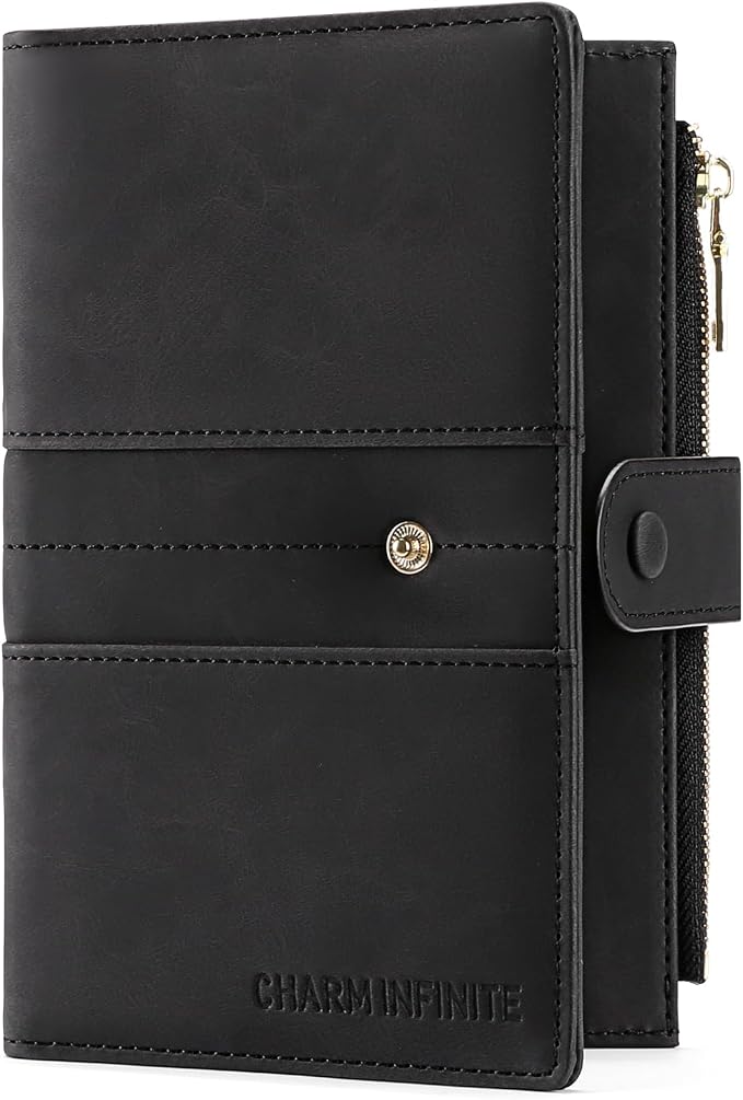RFID Blocking Leather Passport Wallet Cover Case with Pen and Card Slots Travel Wallet for Women/Men Travel Must Haves Accessories