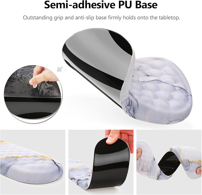 Ergonomic Mouse Pad with Wrist Support and Keyboard Wrist Rest Set | Memory Foam Wrist Cushion, Non-Slip PU Base, Massage Design, Relieves Wrist Pressure for Work, Gaming & Office Use