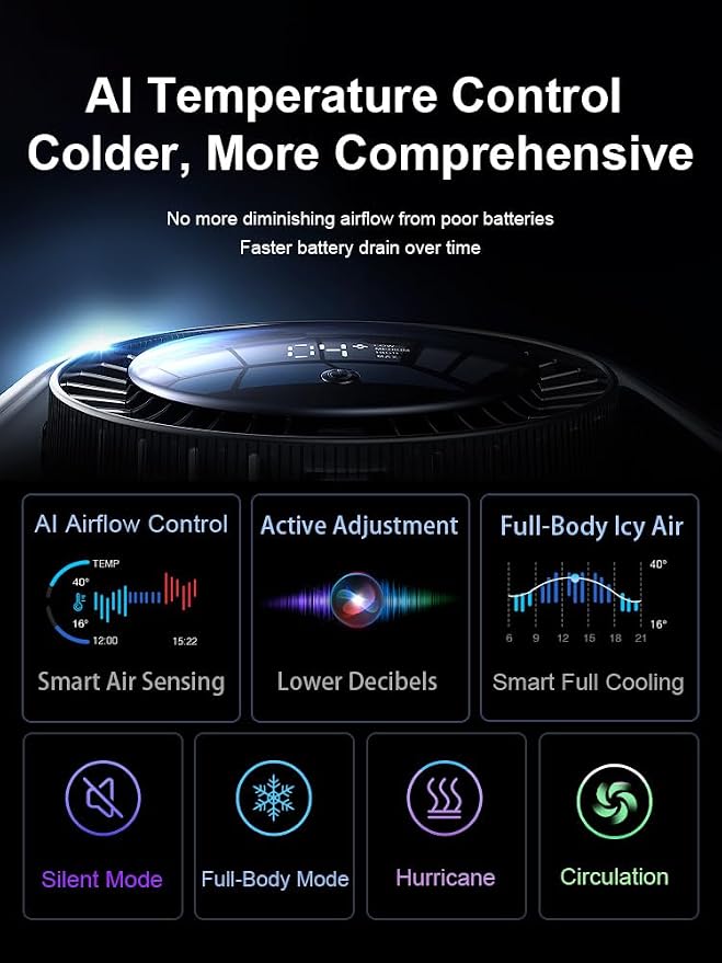 2026 Quiet USB Desk Fan,4 Speeds, 120°Tilt, table Fan for bed & Office | Air Circulator Mini Fan Bedroom,Translucent Black, Portable Smart Display Fan,Low Noise,7 Blades,Cool Room In 3 Mins