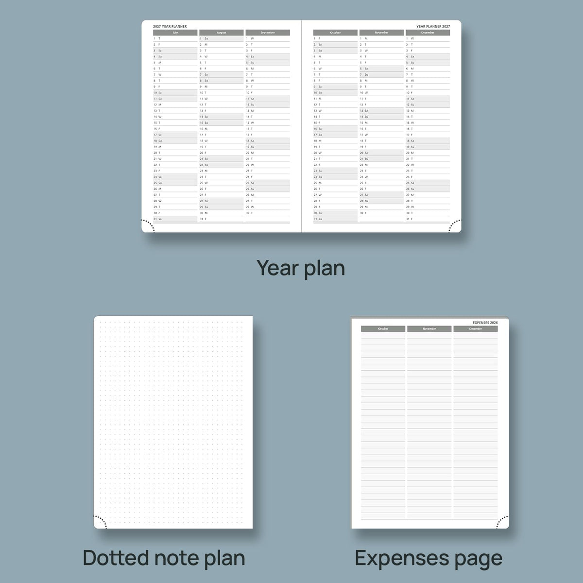 POPRUN 2026 Planner (Medium Size 8.5''x 6.5'' Hardcover) - Daily Weekly and Monthly Calendar Agenda 2026 Appointment Book with Hourly Time Slots, Monthly Tabs, 100 GSM - Navy Blue