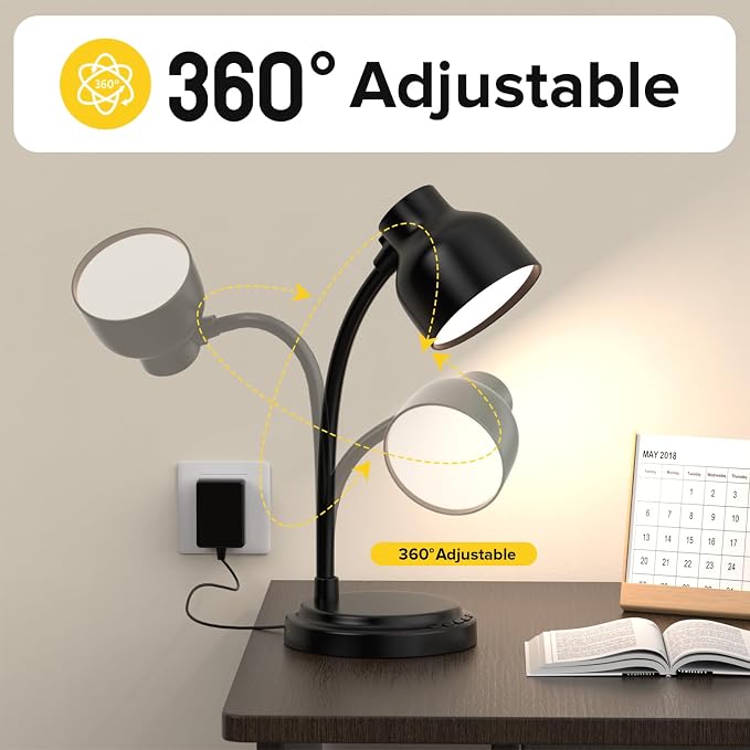 LED Desk Lamp with 96 LEDs,High lumens Table lamp | Desk Lamp for Office Home,4 Brightness Dimmable Flexible Table Lamp,Reading Light for Bedside, Office, and Study Desk Use