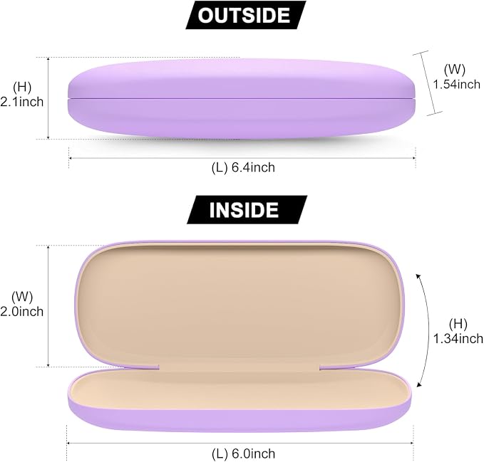 Eyeglasses Case, Hard Shell Protective Case for Glasses, Unisex for Women Men
