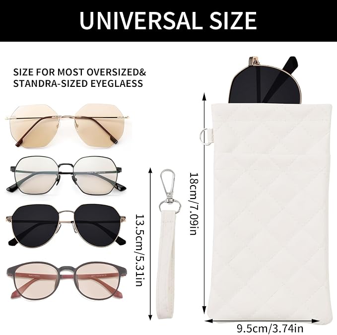 Double Eyeglass Case Soft Dual Glasses Case for Women Men Travel Squeeze Top Sunglasses Cases Eyeglasses Pouch