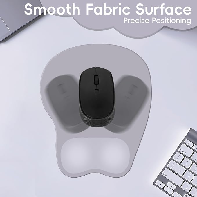 Ergonomic Mouse Pad,Non Slip Mousepad Wrist Rest Support for Office, Computer, Laptop & Mac(A-Grey)