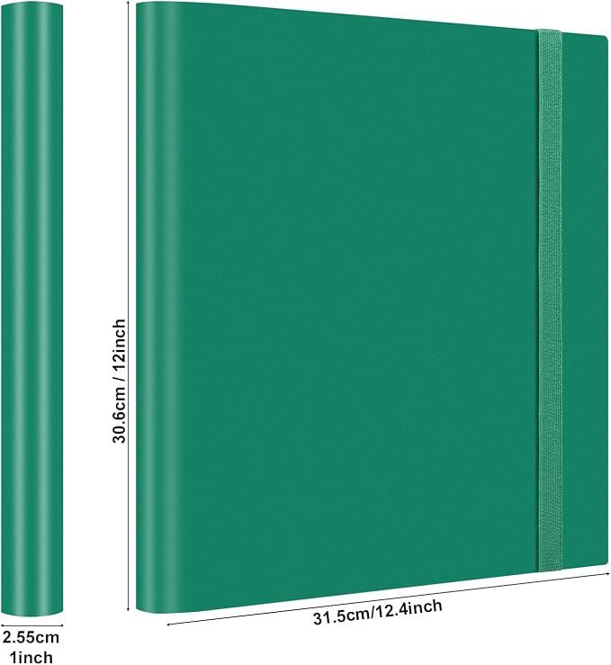 GEAoffice Card Binder, 12 Pockets Trading Card Album Book Folder, 624 Side Loading Pocket Collection Binder for Yugioh, MTG, TCG, Sports & Games Cards, Green