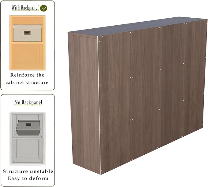 OSCHF 12-Cube Storage Shelf Bookcase - Wooden 3-Tier Floor Standing Open Bookshelf for Home and Office, Cuby Orgainzer, Walnut