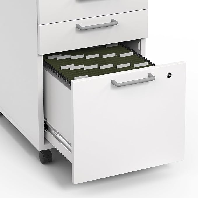 Staples Essentials 3-Drawer Vertical File Cabinet, Letter & Legal Size Documents, Lockable & Mobile, 21.3" D x 15.6" W x 24.3" H, White
