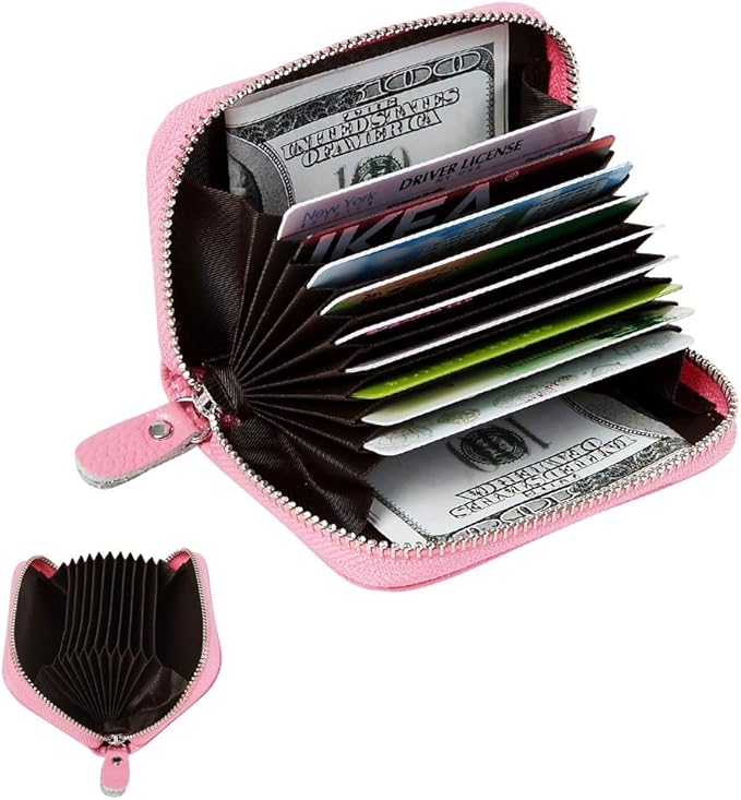 Women's RFID Blocking 12 Slots Credit Card Holder Leather Accordion Wallet