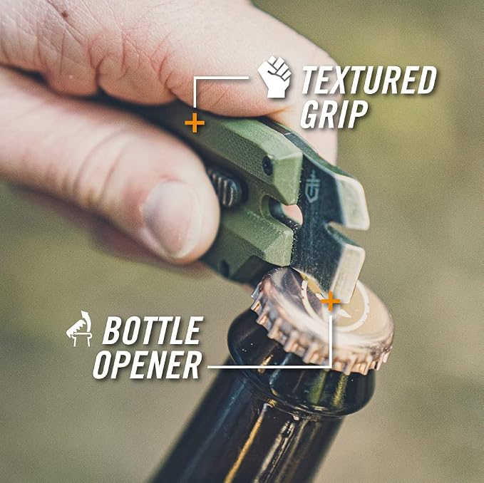 Gerber Prybrid Pocket Knife Multitool 8-in-1 Box Cutter, Bottle Opener,Grey