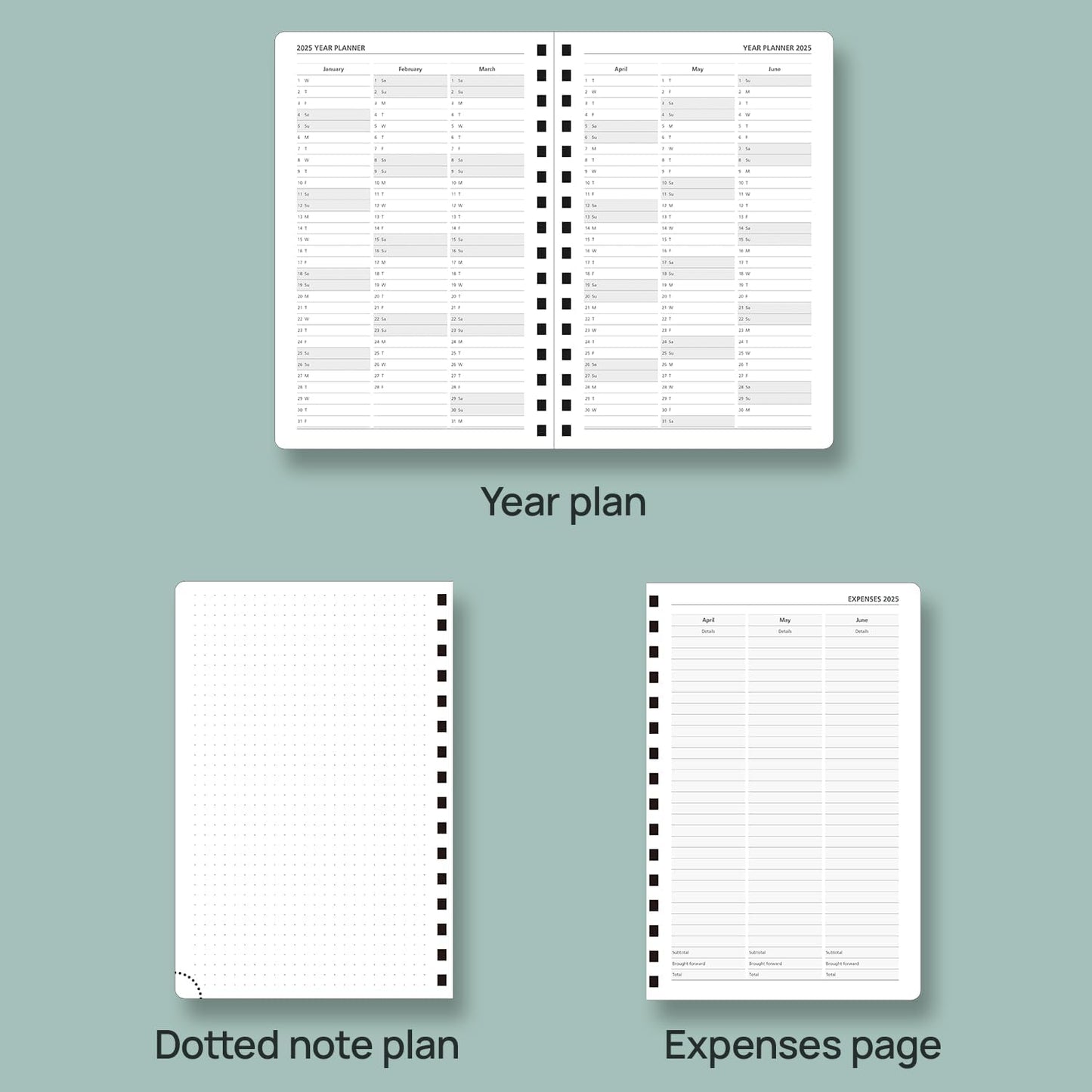 POPRUN Academic Daily Planner 2025-2026 One Page A Day - [5.75" x 8.5"- Spiral Hard Cover], Appointment Book (July 2025 - June 2026) with Monthly Calendar - Violet
