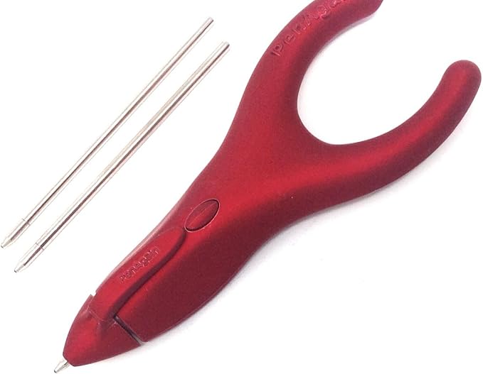 PenAgain Ergo-Sof Retractable Ballpoint Pen with 2 Refills Per Pen, Red, Black Ink | Black Ink, 2 Refills per Pen