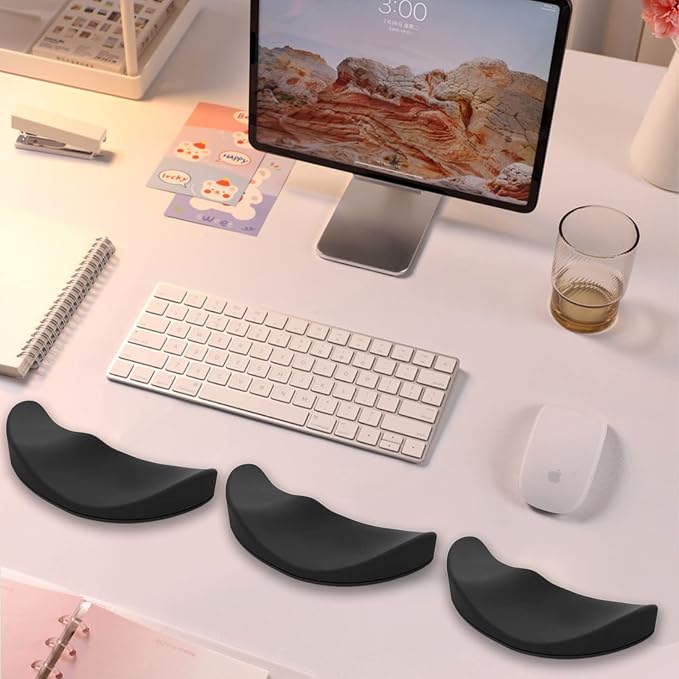Ergonomic Mouse Wrist Rest Support, Sliding Wrist Pad that Moves with Mouse for Office Work, Gaming, Coding, Relief Sliding Gliding Wrist Pad (Black)