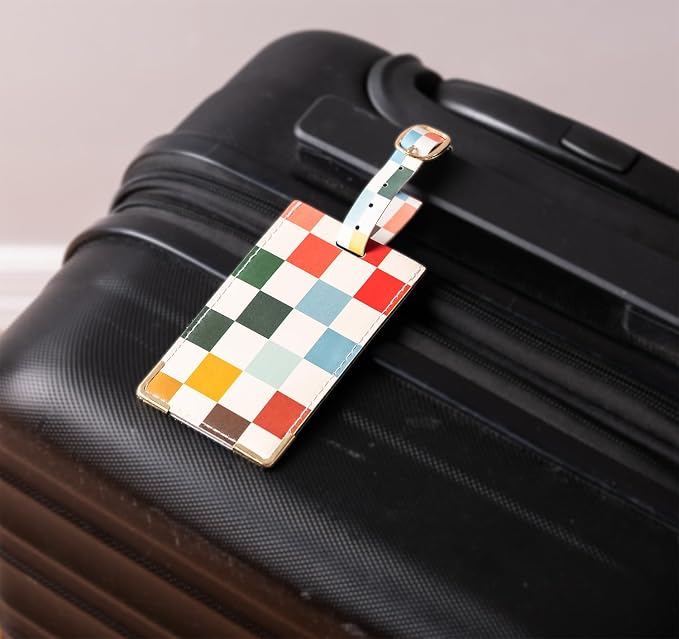 WORD TRAVELER Passport Cover Holder And Luggage Tag Set In Gift Box | Faux Material, Adjustable Buckle Strap, Privacy ID Window, Slim Lightweight Build for Easy Carry