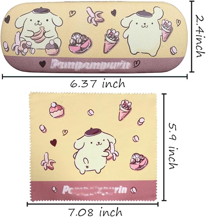 ADBGV Cute Stylish Hard Shell Eyeglasses Cases Protective Case Storage Box With Glasses Cloth Eyeglass Strap for Girl Teen