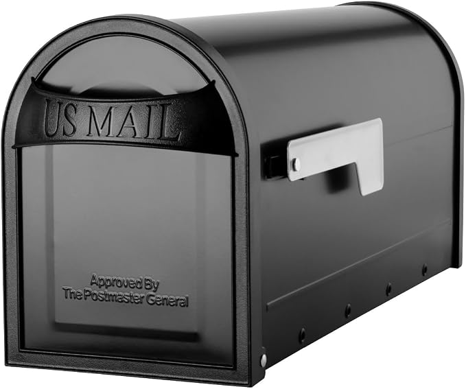 Architectural Mailboxes 8760B-10 Carlisle Postmount Mailbox, Medium, Black