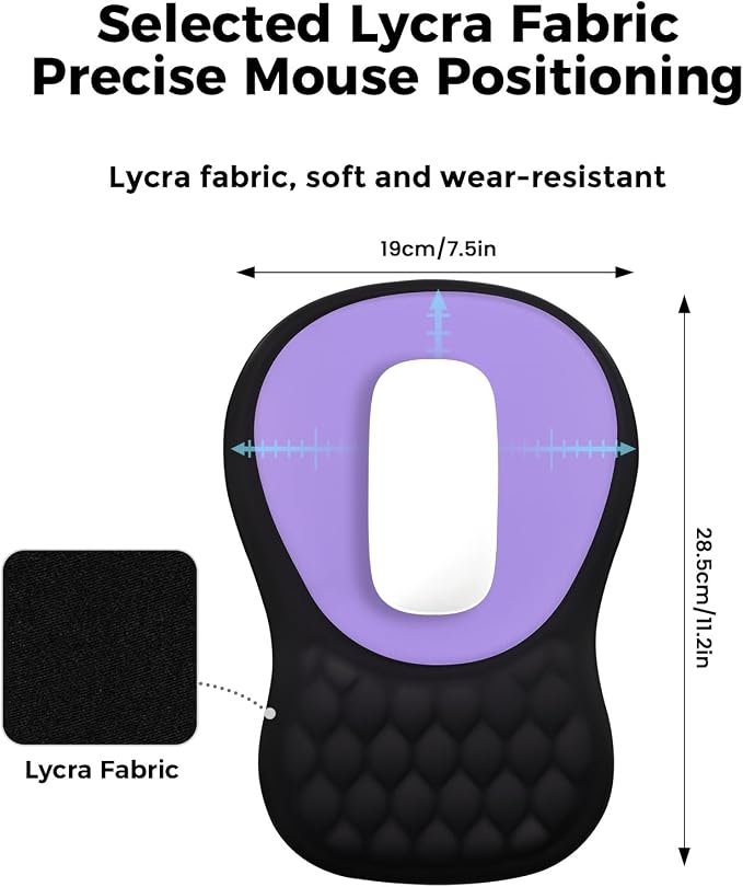 EooCoo Massage Ergonomic Mouse Pad with Dual-Slope Design Wrist Rest | Carpal Tunnel Relief, Memory Foam Wrist Rest, Non-Slip PU Base, Office Desk Accessories