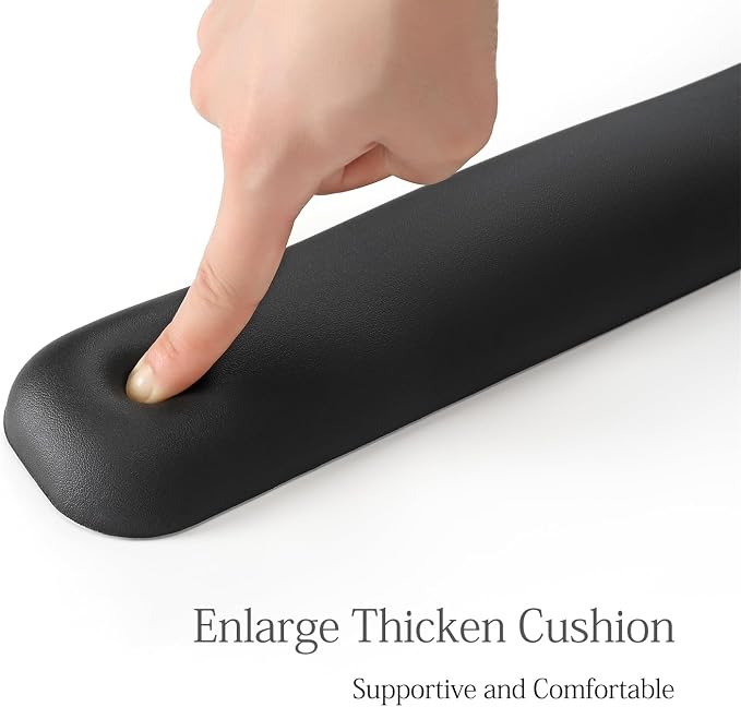 UnivoColors Design-Wave Keyboard Wrist Rest, Artificial Sheepskin+Memory Foam+Ergonomic+Anti-Slip Gel, Resilience Support During Work and Gaming,Keyboard Accessory,Tangerine
