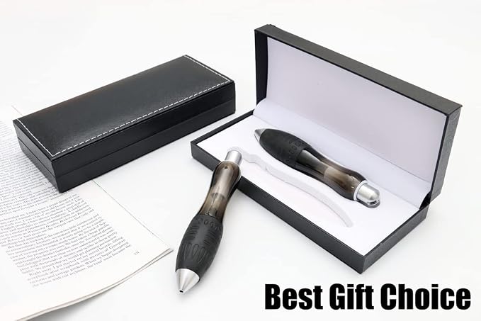 Weighted Pen for Hand Tremors Fat Pen for Arthritic Hands (2 Pack) | 4 Extra Ink Refill, With Gift Box, Each 3.5 oz Heavy Large Wide Grip Pen for Parkinsons, Low Grip Strength, Carpal Tunnel