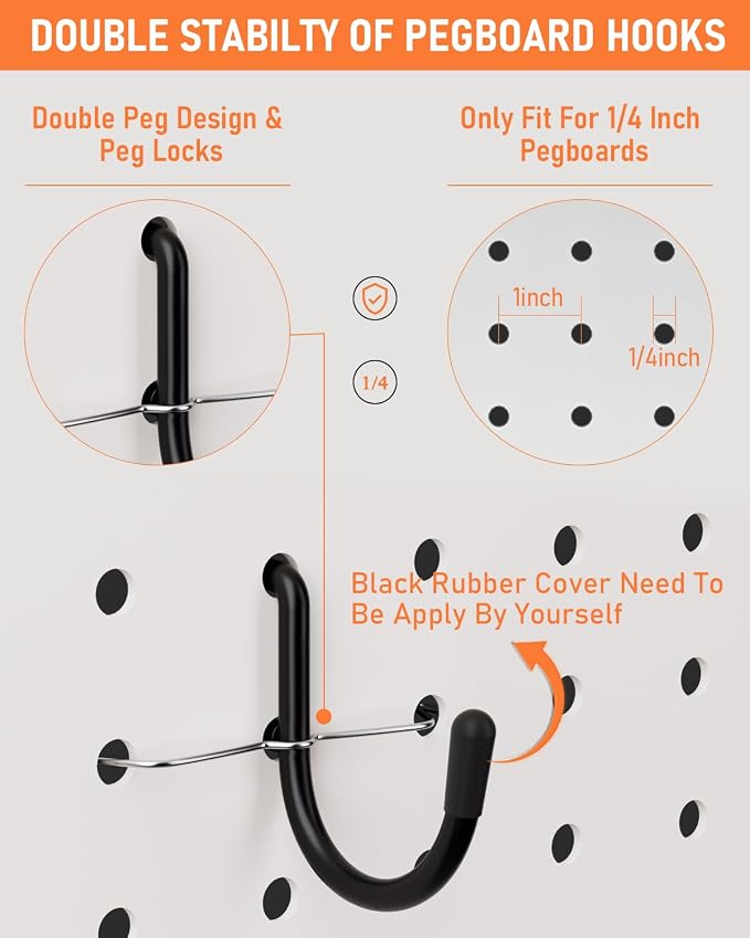 INCLY 276PCS Pegboard Accessories Organizer Kit for 1/4 Inch Pegboard | Extra Thick, Heavy Duty, Pegboard Hooks with Bins & Paper Towel Holder, Peg Board Hooks, For Garage Wall Hanging Tools