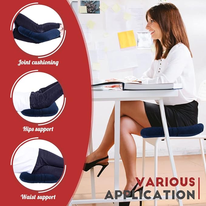 Stuffed Donut Pillow Seat Cushion | for Tailbone and Coccyx Pain, Hemorrhoids, Bed Sores, Pregnancy, Prostate, Surgery Recovery, Sitting Pressure Relief, for Home, Office and Car (Dark Blue)