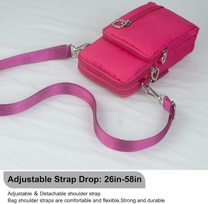 Small Crossbody Bag for Women - Mini Phone Purses with Crossbody Strap and Wallet - Nylon Arm Bag