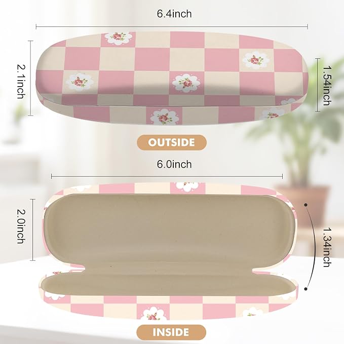 Glasses Case Hard Shell,Portable Protective Eyeglasses Case, Eyeglass Holder Box with Cleaning Cloth, for men women