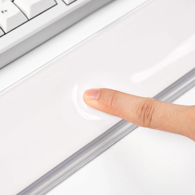 Gel Keyboard and Mouse Wrist Rest Set –White Clear Wrist Rest for Computer Keyboard 60%/68%/75%, Comfort & Support for Typing and Gaming