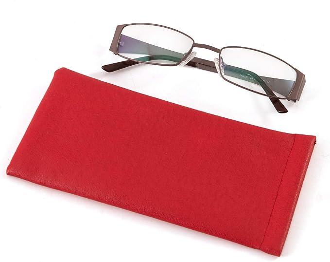 TRIUMPH VISION Eyeglass Case Glasses Case Soft Sunglass Pouch Sleeve 3 Pack | Slim Lightweight Alternative to Bulky Case, Leather Lined Protect Lens, Squeeze Easy to Use, Stylish Portable for Daily Use