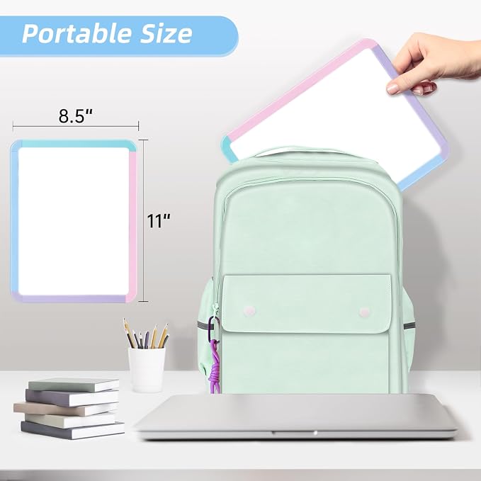 VUSIGN Magnetic Dry Erase Board, 8.5 x 11 Inches White Board, Colorful 1 | Includes 4 Dry Erase Markers, Small Mini White Board for Students Fridge Wall Locker