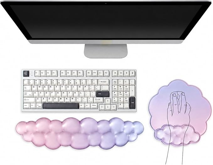 Sumgsn Cloud Keyboard Wrist Rest, Ergonomic Gel Wrist Support Pad for Desk | Soft Gel Heat Dissipating Reduce typing wrist pain Office accessories