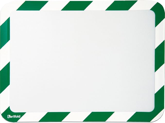 Tarifold Magnetic Self-Adhesive Safety Display Pocket 2-Pack Green/White
