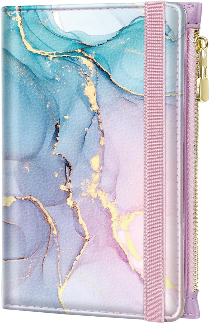 Passport Holder for Travel, RFID Blocking Passport Cover for Women Zipper | Travel Wallets, Passport Book Holder, Credit Card Holder, ID Window,SIM Card Slots, Coin & Tickets Pocket, Rainbow