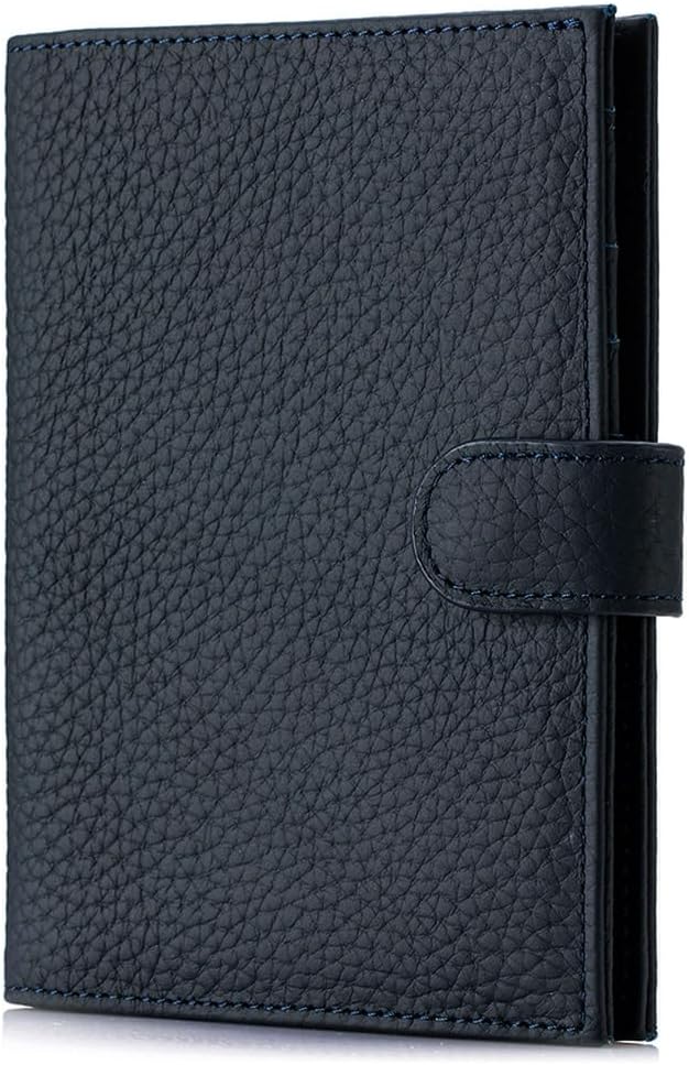 RFID Blocking Leather Passport Holders for Travel Women & Men | Slim Passport Wallet for Womens with Card Slots, Zippered Coins Pocket and Cash Holder, Gift Box Ready (Sapphire Blue)