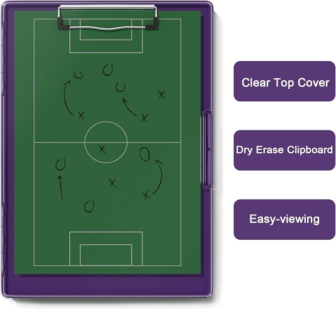 Hongri Clipboard with Storage, Purple 8.5 x 11 Clip Board, Dual Compartmen | Folder Nursing Side Opening, Heavy Duty Organization Box, Smooth Writing for Teachers, Classroom, Size 13.3 x 9.4 x 1.5 in