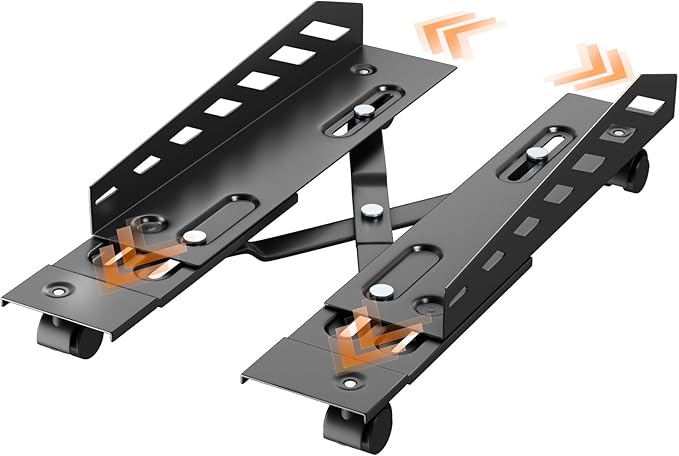 PUTORSEN Computer Tower Stand - Under Desk PC Stand for Floor with Rolling Caster Wheels, Adjustable CPU Tower Holder Fits Most PC Tower