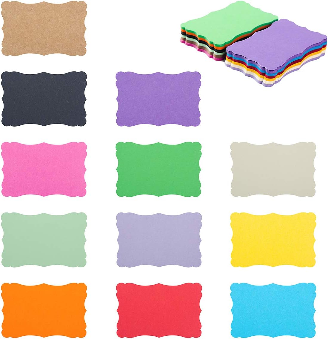 120 Pieces Small Mini Business Cards Vintage Assorted Colors Blank Note Cards Gift Word Card for Business Cards, Gift Cards (12 Colors, 3 x 5 inches)