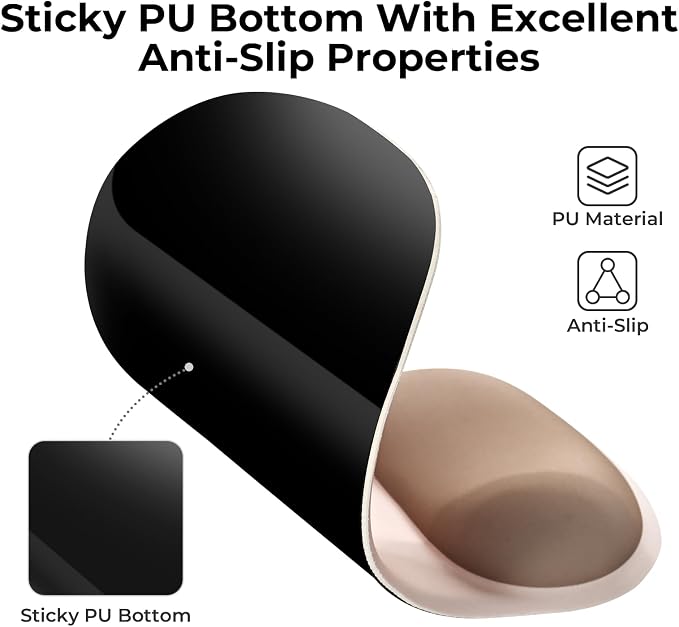 EooCoo Mouse Pad with Gel Wrist Rest, Ergonomic Mousepad Wrist Alignment | Middle Concave Design for Natural Wrist Alignment, Non-Slip Base Mousepad, Carpal Tunnel Relief, Office Desk Accessories