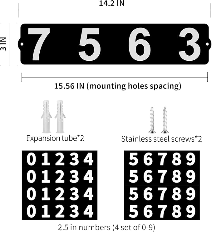 Metal Mailbox Numbers, Address Plaque, Waterproof, Horizontal & Vertical Mounted Address Sign for House Home Office Street Yard Mailbox