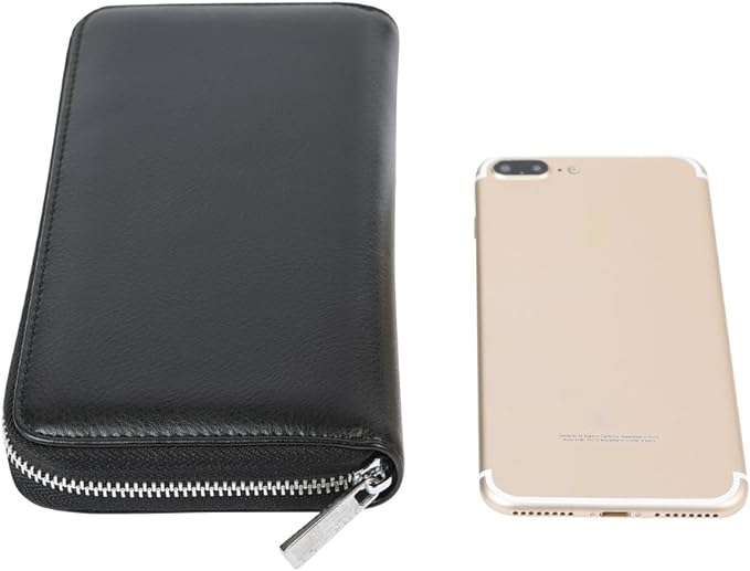 Women 36 Slots RFID Blocking Card Holder Large Long Leather Zipper Organizer Accordion Wallet,Black