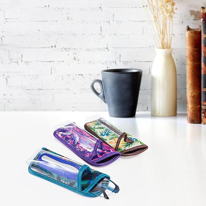 TRIUMPH VISION Reading Glasses Pouch Eyeglass Sleeve Soft Case Slim 3 Pack | Alternative to Bulky Case Lightweight，Neoprene Lined Padded Protect Optical lens Slip in, Cute Pattern Portable for Daily Use