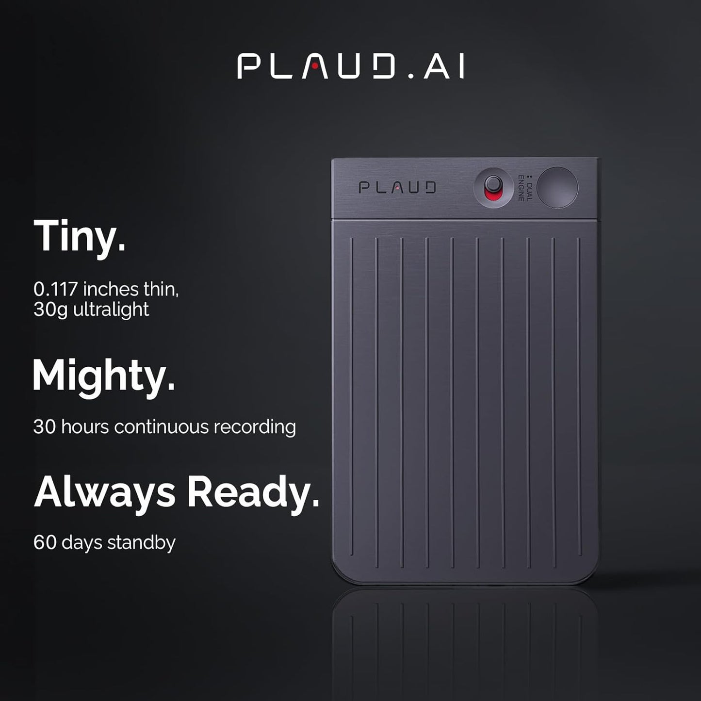AI Voice Recorder, Note Voice Recorder w/Case, App Control, Transcribe & Summarize with AI Technology, Support 112 Languages, 64GB Memory, Audio Recorder for Lectures, Meetings, Calls, Black